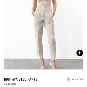 White HIGH-WAISTED PANTS